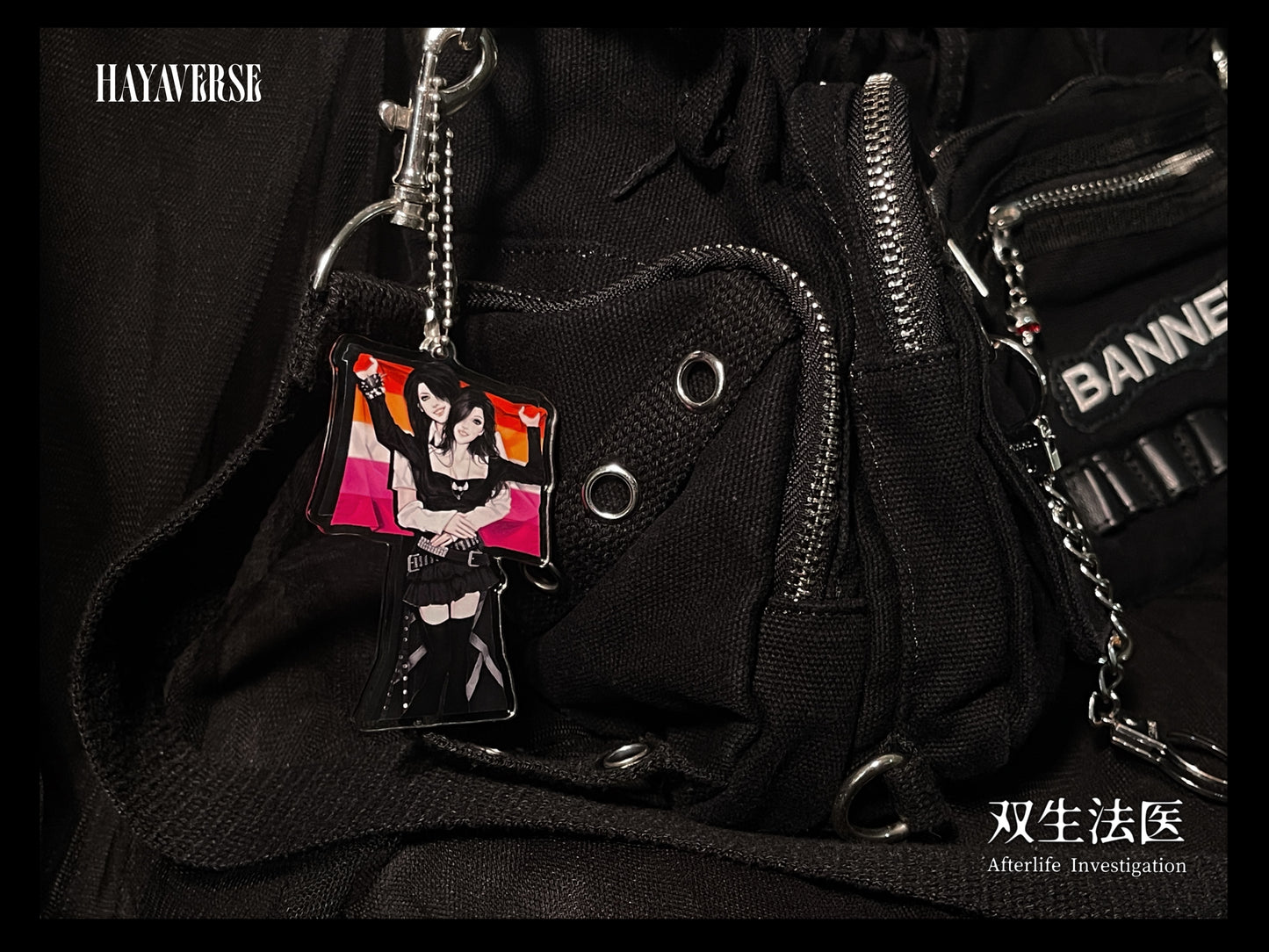 Afterlife Investigation | Acrylic Charm – Main Duo × Lesbian Pride Flag 双生法医 アクリルキーホルダー ― ダブルヒロイン+レズビアンフラッグ