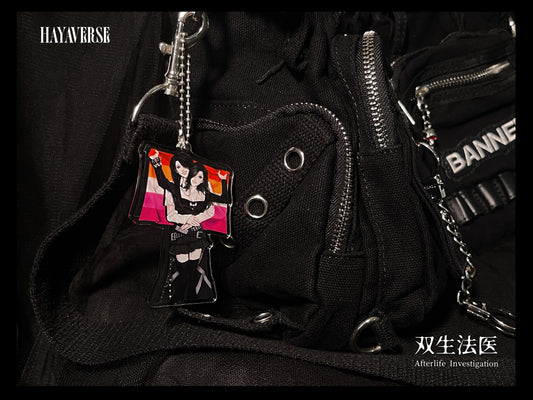 Afterlife Investigation | Acrylic Charm – Main Duo × Lesbian Pride Flag 双生法医 アクリルキーホルダー ― ダブルヒロイン+レズビアンフラッグ
