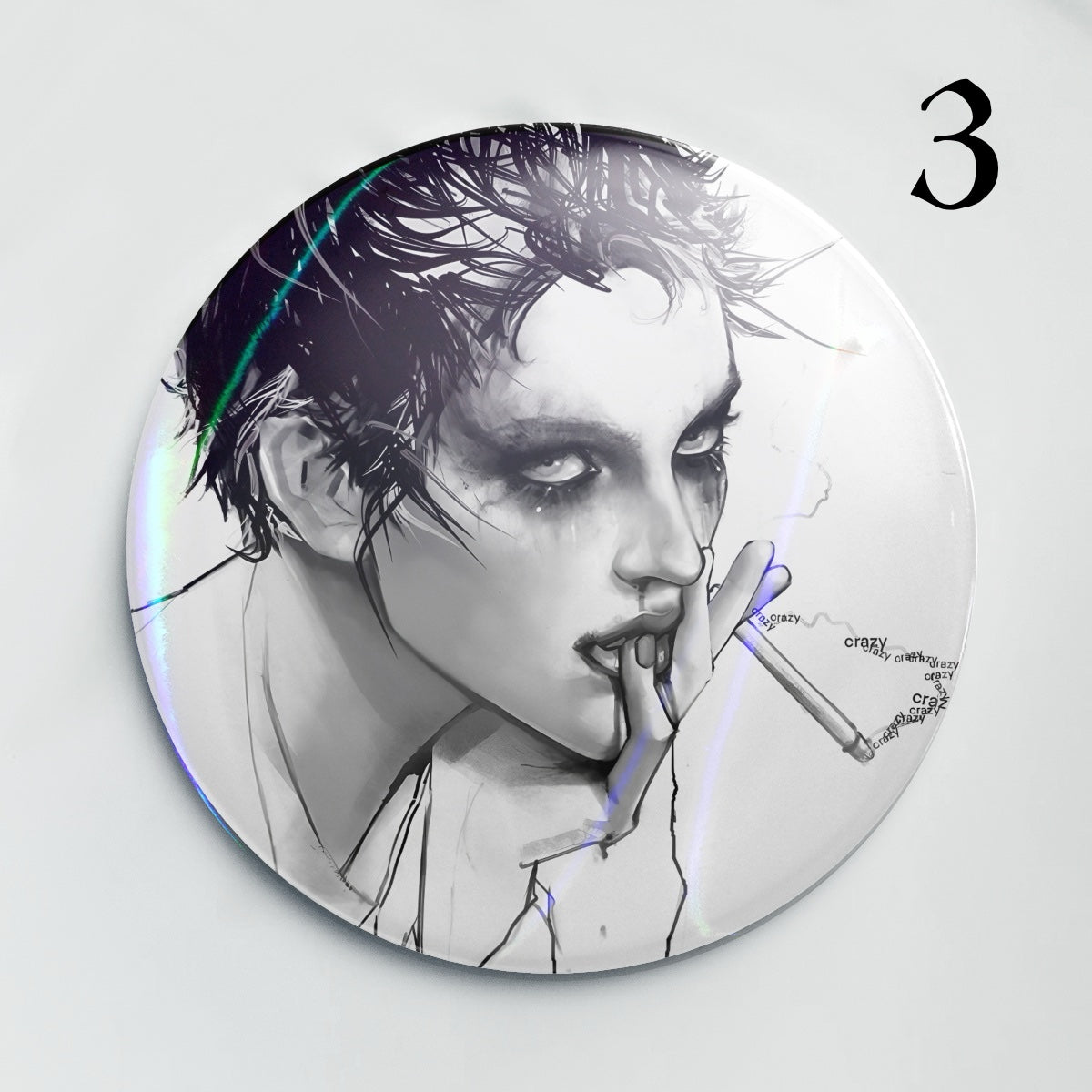 HAYA Indie Art Badge HAYA独立イラスト缶バッジ（直径58mm、斜めホログラム加工）