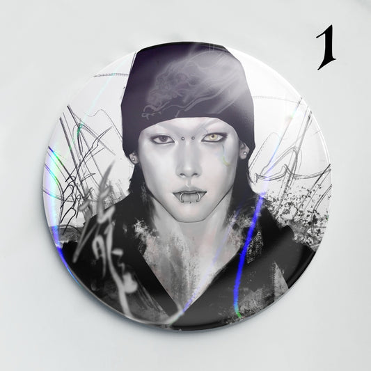 HAYA Indie Art Badge HAYA独立イラスト缶バッジ（直径58mm、斜めホログラム加工）